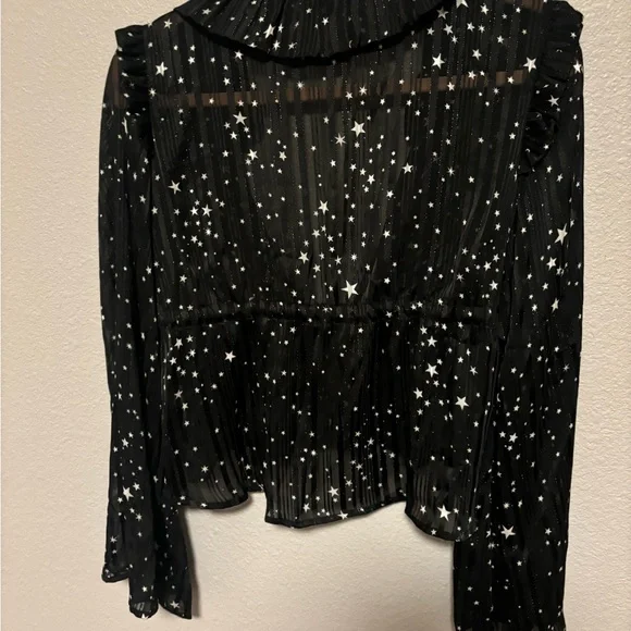 Black Ruffled Women's Top - Picture 4 of 5